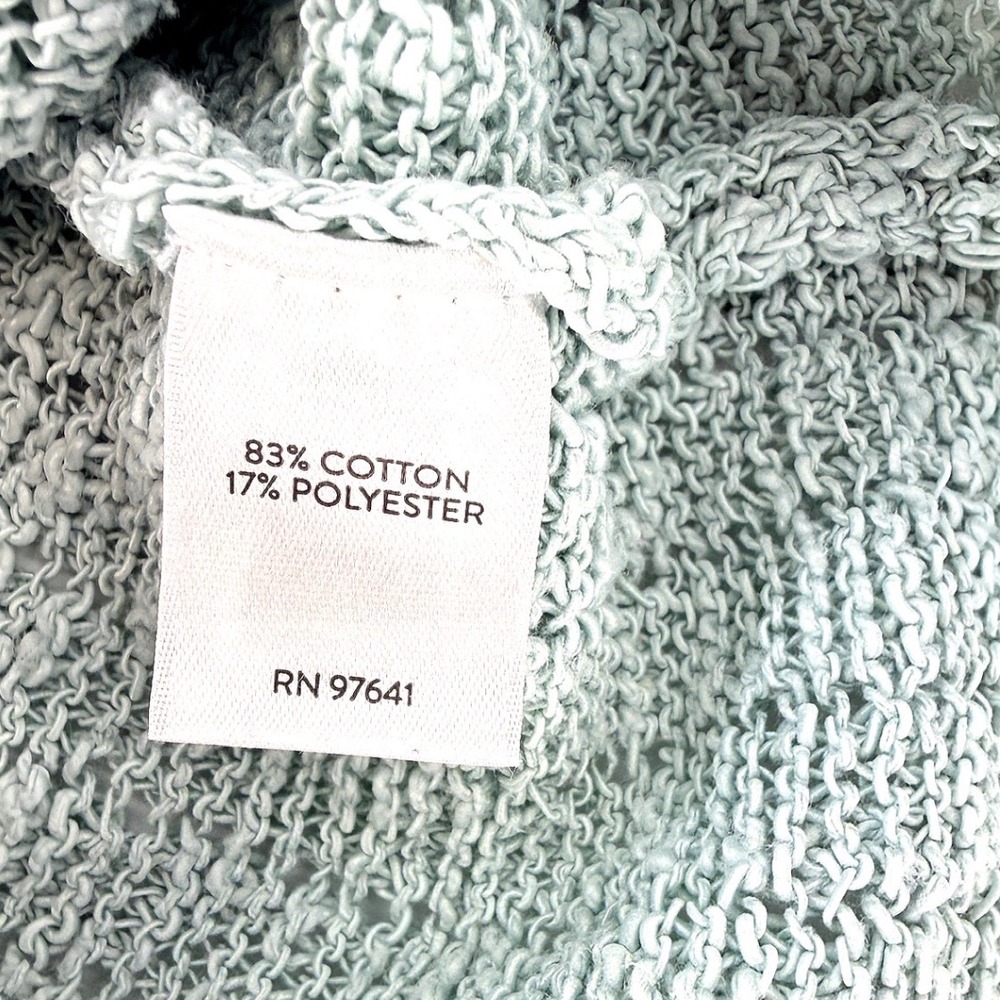 J Jill Seafoam Cotton Blend Open Knit Sweater L Cottagecore Coastal Granny - Picture 6 of 11